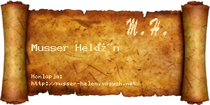Musser Helén névjegykártya